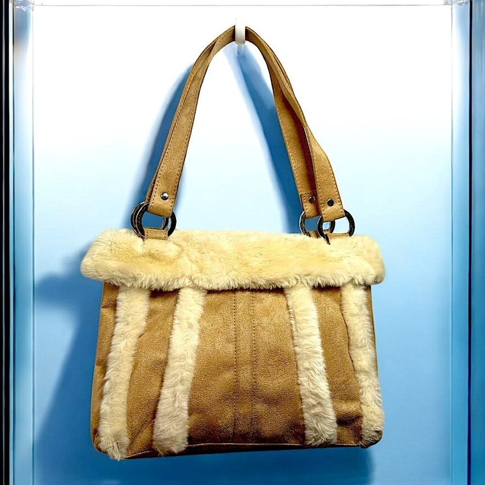 Bath & Body Works Faux Suede & Fur Shoulder Bag